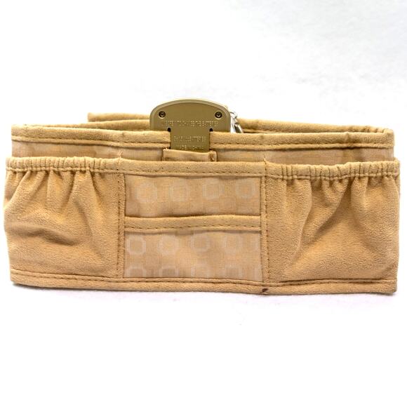 Women's Bag Organizer PURSE BRITE Lighted Multiple Pockets Tan Canvas - Picture 3 of 4